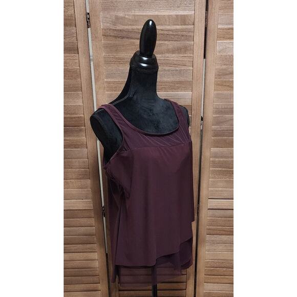 Miraclesuit 18DD Mirage Tankini Top Fuego Plum Slimming Underwire Swim Swimsuit - Picture 3 of 9